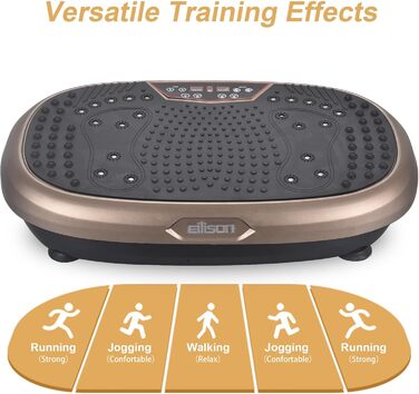 Віброплатформа EILISON Fitpro для фітнесу з петлями – повнотіловий тренажер для схуднення, лімфодренажу та відновлення (коричнева)