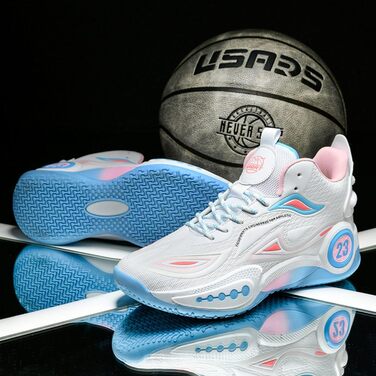 Баскетбольні кросівки High Top з антиковзким покриттям, легкі та зручні. Білі (44 EU, вузька колодка)