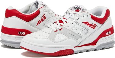Баскетбольні кросівки Avia 855 чоловічі низькі, ретро стиль, для залу та вулиці, розмір 7-15 (44/46 EU), біло-червоні