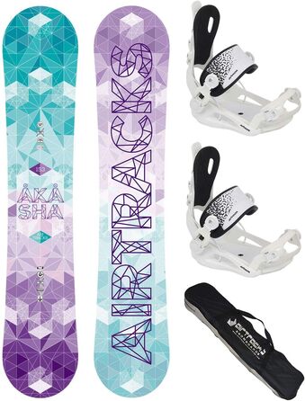 Жіночий комплект для сноубордингу Airtracks Akasha Lady 153 см: сноуборд, кріплення Master W FASTEC, чохол