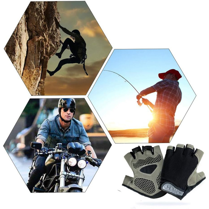 Рукавички для велосипеда для чоловіків та жінок: MTB, тренувальні, для шосе та гірського велосипеда, напівпальцеві, літні, чорний колір, розмір M
