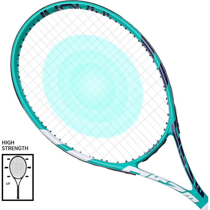 Набір тенісних ракет для дорослих 2 шт. з струнами, 27 дюймів, 3 м'ячі, 2 ручки, 2 демпфери вібрації (зелений)