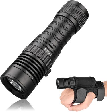 Ліхтар під водою Trustfire DF006, 2300 люмен, 100 метрів глибини, 3 режими, перезаряджається, з петлею, чорний