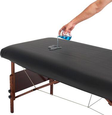 Захисний водонепроникний чохол для масажного столу Master Massage з PU шкіри, чорний, стійкий до олії
