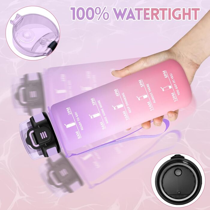 Фляга для води Motswedi з трубочкою, 1500 мл, BPA-Free, спортивна, непроливальна, для фітнесу, школи, подорожей, офісу, жовтогаряча