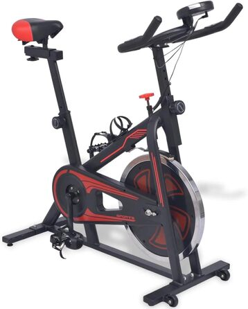 Шерстічний велотренажер з пульсометром, Beintrainer, Ergometer Heimtrainer, Pedaltrainer, Excercise Bike, обладнання для кардіотренувань, чорно-червоний