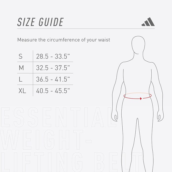 Пояс для важкої атлетики adidas Essential для підтримки попереку і талії, підвищене навантаження