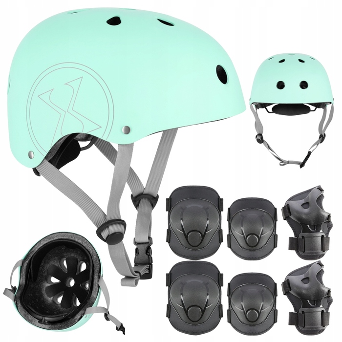 Дитячий велосипедний шолом з регулюванням та комплект захисту для скейтбордингу, розмір XS