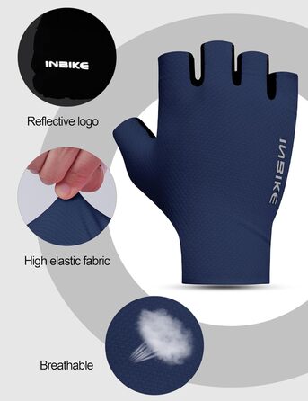 Велосипедні рукавички INBIKE для чоловіків Habfinger, літні, ударостійкі, дихаючі, світловідбиваючі, IHC220, Зелені (XXL, Синій)