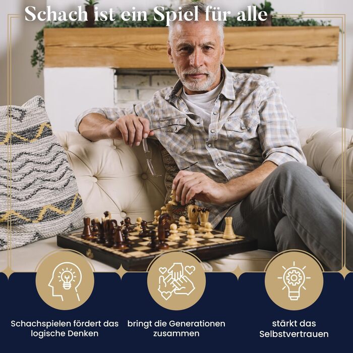 Шаховий набір ROYAL Master of Chess 35 см, дерев'яний, ручна робота, з фігурами, для дітей та дорослих, преміум якість