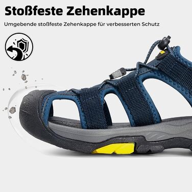 Чоловічі сандалі Mishansha закриті, дихаючі, водонепроникні, протиковзкі для активного відпочинку, розмір 43 EU, темно-сині