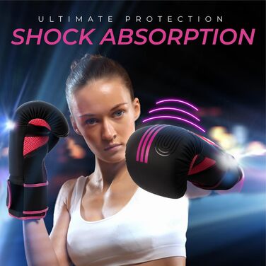 Боксерські рукавички EVO для чоловіків та жінок, MMA, Муай Тай, бокс, кікбоксинг, тренування, спаринги, рожеві, 8 OZ, з рожевими бандажами