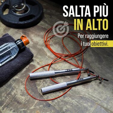 Професійне скакалка для фітнесу, 3,5 м – Crossfit Double Under – чорного або срібного кольору