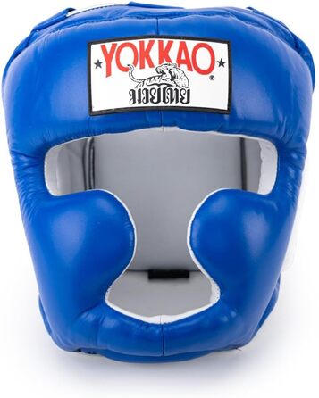 Боксерський шолом YOKKAO преміум зі шкіри для муай-тай, боксу, кікбоксингу, спарингів і змагань, з посиленим захистом щік, ручна робота