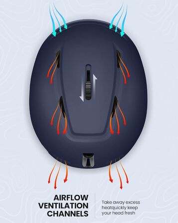Шолом для лиж та сноуборду OutdoorMaster MIPS, вентиляція, полікарбонат, EPS, синій, розмір S, чоловічий та жіночий