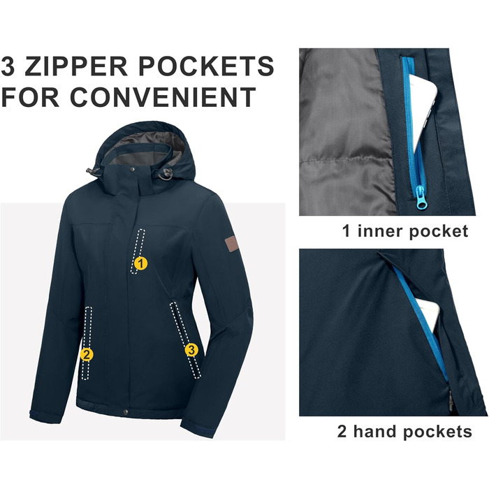 Жіноча водонепроникна куртка Little Donkey Andy - Легка дихаюча куртка-вітровка для активного відпочинку та походів, M, Синій