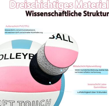 Волейбольний м'яч Bibykivn Official Size 5: водовідштовхуючий, для пляжу, басейну та спорту. З насосом, PVC-поверхня.