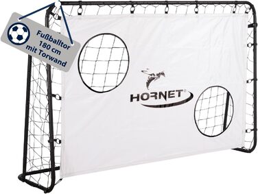 Футбольні ворота HUDORA Hornet 180 з мішенню, для дітей і дорослих, знімна сітка, тренувальні, вуличні, дві укріплені цілі, для тренувань і відпочинку