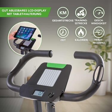 Велотренажер складаний Tunturi Cardio Fit B25 X з спинкою, тримачем для планшета та LCD-екраном, чорний
