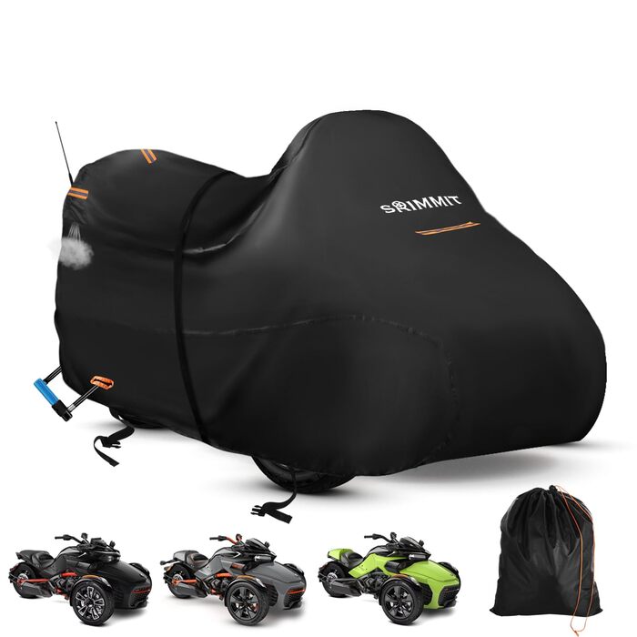 Водонепроникний чохол для мототрицикла Can-Am Spyder RT Limited F3 S, міцна тканина Oxford 420D з 3 світловідбиваючими смугами, захисний зовнішній чохол для трициклів