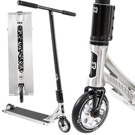 Трюковий самокат CORE Stunt Scooter Trick 110mm ABEC 9, висота 78-96 см, сріблястий, для дітей та професіоналів (від 5 років) + наклейка Fantic26