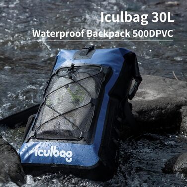 Водонепроникний рюкзак 40L Dry Ferm Bag для пляжу та подорожей (Блакитний)