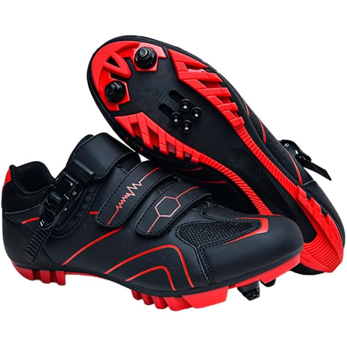 Велосипедні черевики для чоловіків та жінок, MTB, Radsport, Mountainbike, кросівки, дихаючі, outdoor, SPD сумісні, 44 EU, червоні