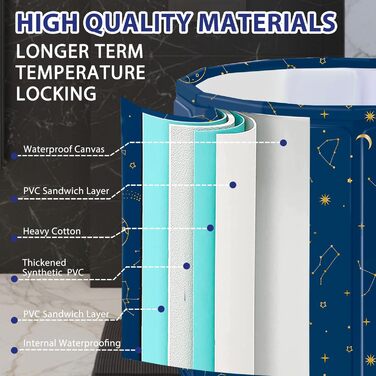 Складана портативна ванна для дорослих STARBRIIANT (80x66 см) — крижана ванна для відновлення м'язів, SPA та спортивників, розмір L