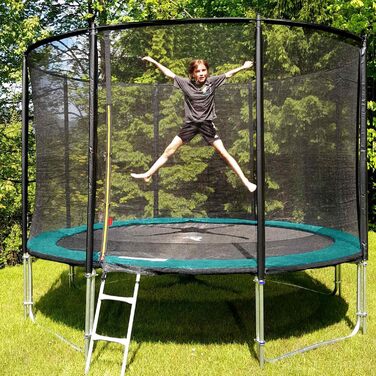 Батут для саду FGOS Ø 366 см (зелений/чорний) – ідеальна розвага для дітей