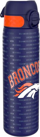 Пляшка для води Ion8 500 мл з нержавіючої сталі NFL Broncos, герметична, зручна для однієї руки, з кришкою, легка у догляді, для спорту та подорожей