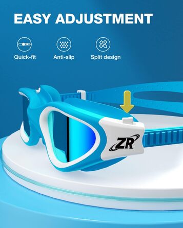 Дитячі плавальні окуляри ZIONOR G1MINI, поляризовані/неполяризовані, антифог, UV-захист, зручні для хлопчиків і дівчаток 6-14 років, золотисто-сині лінзи