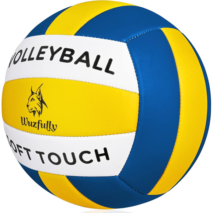 Волейбольні м'ячі Wuzfully Soft Touch для залу та пляжу, розмір 5, блакитно-жовті