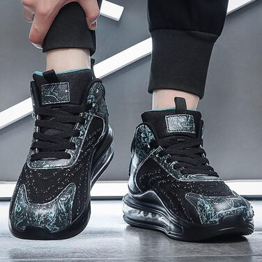 Спортивні кросівки LIN&LE для чоловіків та жінок, бігові кросівки з повітряною подушкою, повсякденні кросівки, чорний, 43 EU