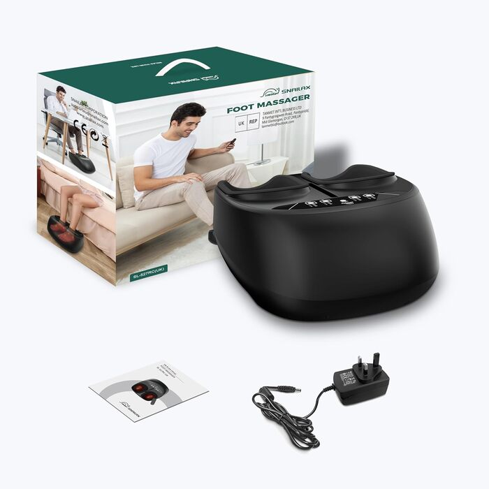 Масажер для ніг Snailax Shiatsu з пультом дистанційного керування. Електричний масажер для ніг для зняття болю, покращення циркуляції, фасціїту, глибокого масажу та компресії. Вібраційний підігрівач для ніг, подарунок для жінок.