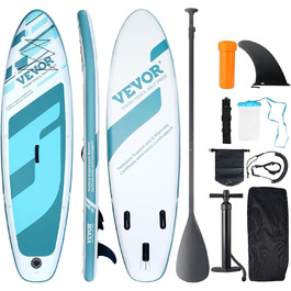 Надувна SUP-дошка VEVOR 323x84x15 см, комплект для веслування, синя, з аксесуарами (насос, весло, рюкзак, ремкомплект, водонепроникна сумка), для дорослих і підлітків, ПВХ