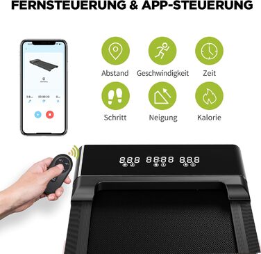Walking Pad Superun –Бігова доріжка для дому з нахилом, 3.0 PS, з додатком та пультом – до 136 кг, чорний