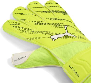 Воротарські рукавиці Puma Ultra Play RC, унісекс, чорно-сірі (багатокольорові), розмір 10 (9), жовто-чорні