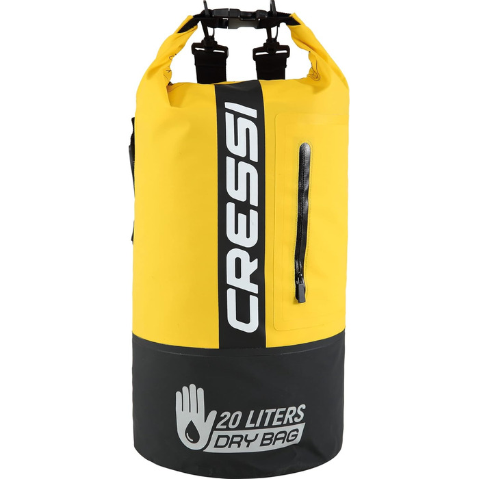 Водонепроникний мішок CRESSI Unisex 20L (20 літрів) – преміум якість, чорний/жовтий, двоколірний