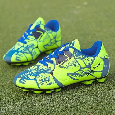 Дитячі футбольні бутси для хлопчиків та дівчаток, футбольні черевики для тренувань, розмір 38 EU, колір зелений