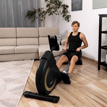 Гребний тренажер Hop-Sport HS-095R для дому, складаний, магнітний опір, LCD-дисплей, 12 програм, змагальний режим, WATT-функція, до 150 кг