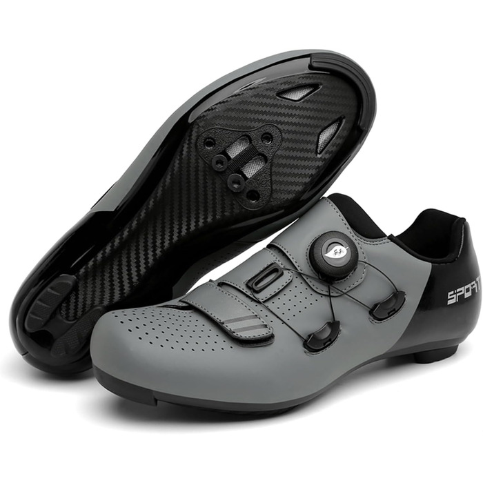 NGARY Велосипедні шкарпетки для чоловіків та жінок, для шосейних велосипедів, сумісні з Peloton, Look SPD SPD-SL Delta, білі (41 EU, Gray Grau)