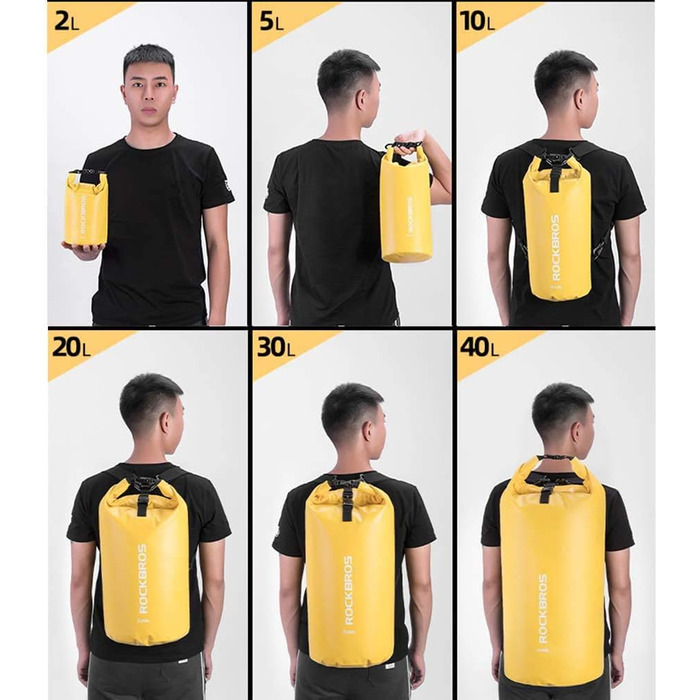 Водонепроникний мішок ROCKBROS Dry Bag для водного спорту, пляжу, плавання, каякінгу, рафтингу, вітрильного спорту (20 л, камуфляж)