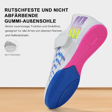 Дитячі футзальні кросівки JABASIC для залу (28 EU, білий/темно-синій)