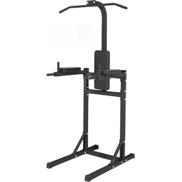 GORILLA SPORTS® Power Tower – багатофункціональний турнік, бруси, станція для підтягувань та віджимань, домашня силова станція, фітнес-тренажер для дому, чорний/білий