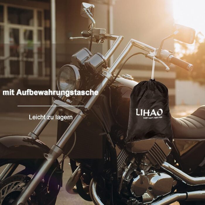 Водонепроникна захисна накидка для мотоцикла LIHAO - зимова, 245x105x125 см