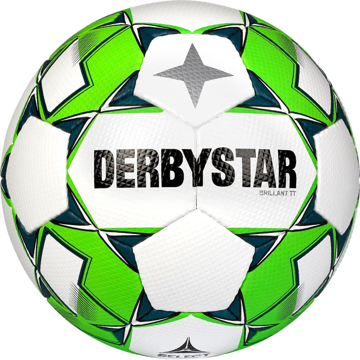Футбольний м'яч Derbystar Brillant, розмір 5, біло-зелено-сірий, унісекс, для дорослих