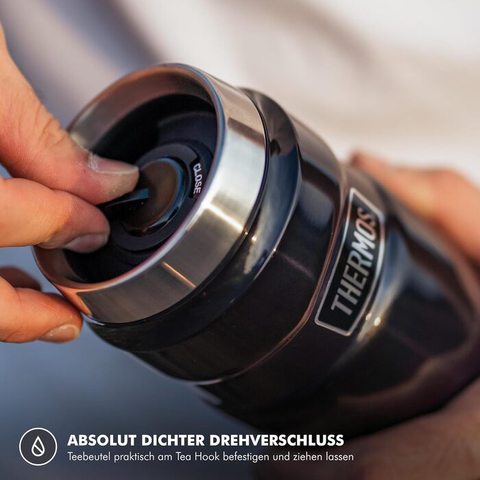 Термос нержавіючий Thermos Stainless King 0.47л червоний для кави та чаю. Зберігає тепло 7 год, холод 18 год. Без BPA