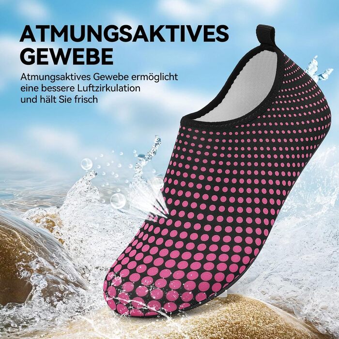 Водні черевики для жінок та чоловіків. Дихаючі, швидковисихаючі, унісекс. Розмір 38 EU, колір рожевий