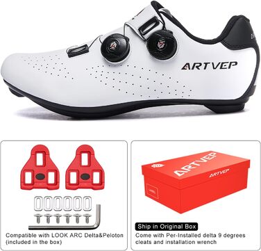 Велосипедні шкарпетки для чоловіків та жінок MTB, сумісні з педалями Look SPD/SPD-SL/Delta Lock, для Peloton, розмір 40 EU, білі