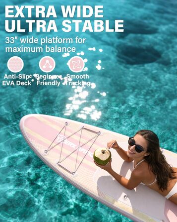 SUP дошка TIGERXBANG надувна для дорослих та дітей, комплект для Stand Up Paddling, рожева/зелена 320 см